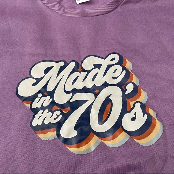NWT Purple Retro Slogan Sweatshirt in Size XXL. - Picture 5 of 8